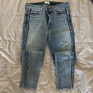 Hudson Skinny Jeans Distressed Side Stripe